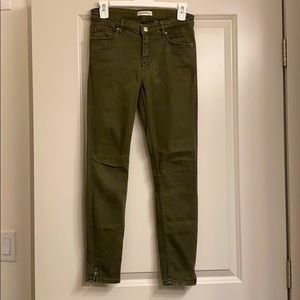 Zara Olive Green Skinny Jeans